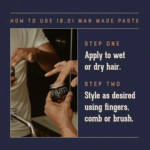 Vista 4 de 18.21 Man Made Producto de peinado para el cabello, 2oz. Aroma de caoba absoluto en pasta con acabado de brillo natural