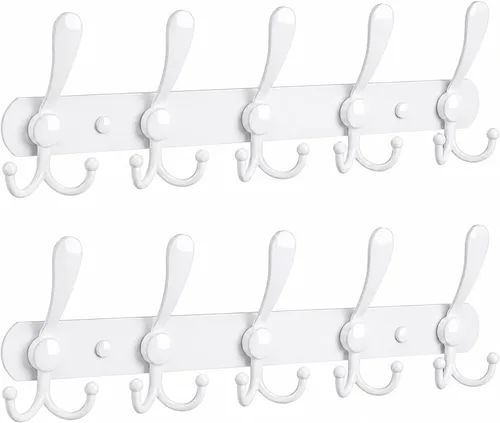 Vista 12 de YUNISS Perchero montado en la pared, 3 ganchos triangulares de acero inoxidable para abrigos, sombreros, batas, toallas en recibidor y entrada Negro