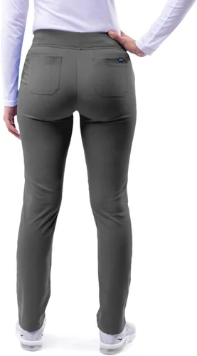 Vista 2 de Adar Pro Scrubs para mujeres - Pantalones de uniforme médico tipo yoga de pierna ajustada Peltre