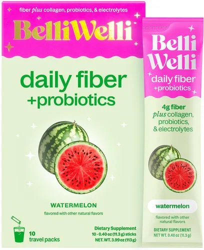 Vista 12 de Belli Welli Suplemento de Fibra, Polvo de Fibra con Probióticos Paquete de Viaje para Mujeres con Colágeno y Electrolitos para la Salud Intestinal