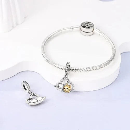 Vista 2 de MULA Dijes de plata de ley 925 para pulseras y collares, colgantes colgantes de joyería para mujer