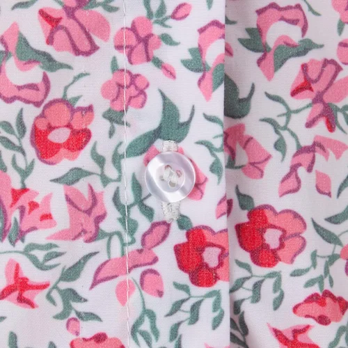 Vista 8 de Disfraz de Barbara para mujer, vestido floral rosa, traje de fiesta de disfraces de Halloween