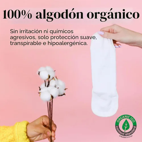 Vista 2 de Pixie Almohadillas de tela de algodón para el cuidado femenino, almohadillas reutilizables 100% orgánicas, clasificadas como 1 para las servilletas