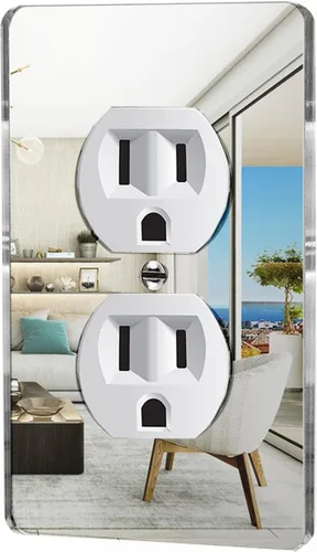 Vista 18 de 1 Pieza Placas de Interruptor de Luz con Espejo, Cubiertas de Salida de Acrílico, Placas de Pared Duraderas, Placas de Interruptor con Espejo