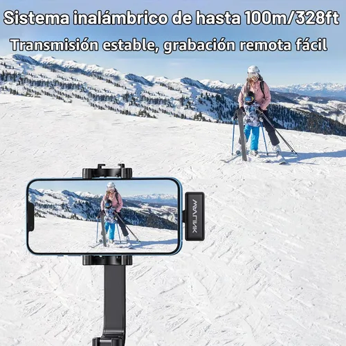 Vista 6 de WAVLINK Micrófono Lavalier inalámbrico para iPhone 14/13/12 Vlog