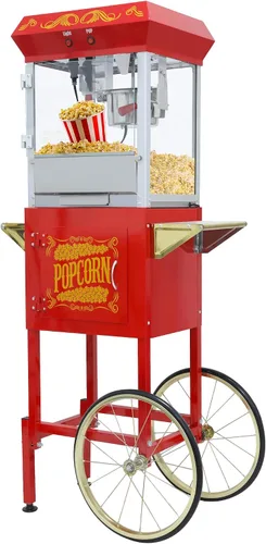 Vista 13 de Máquina de carrito de palomitas de maíz de 16 onzas sobre ruedas, máquina de palomitas de maíz de 850 W para 64 tazas de palomitas de maíz por lote