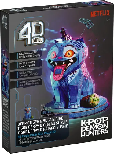 Vista 9 de 4D Build Kpop Demon Hunters Derpy Tiger & Sussie Bird 3D Puzzle Model Kit