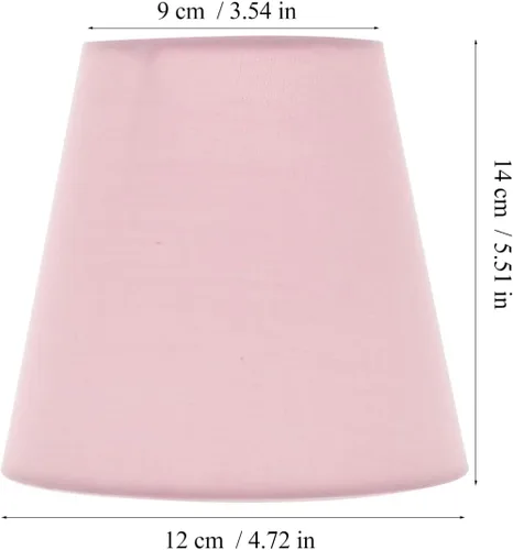 Vista 7 de Pantalla de lámpara pequeña de tela de lino con clip en la bombilla pantalla de tela de repuesto para lámpara de pared, bombillas de vela, color rosa
