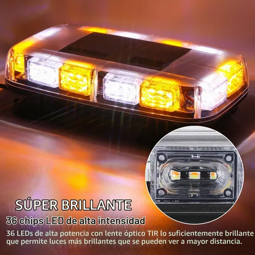 Vista 3 de LINKITOM Barra de luz LED estroboscópica intermitente, lámparas de seguridad LED de 3 colores con advertencia de peligro de emergencia, luces