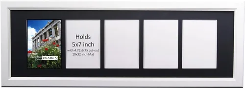 Vista 32 de Creative Picture Frames Marco de Fotos Negro con 2 Aberturas de Vidrio que Contiene Fotografías de 5 por 7 Pulgadas con Paspartú Negro de 10X12