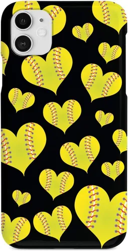 Vista 21 de Inspired Cases - Compatible con iPhone Xs Max - Funda protectora con textura 3D para Apple iPhone Xs Max - Patrón de corazón de sóftbol