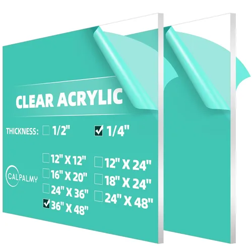 Vista 8 de CALPALMY (2-Pack) Hoja de plexiglás acrílico transparente de 24 x 36, 1/4" de grosor; Uso para proyectos de manualidades, letreros, vitrinas