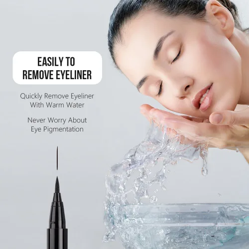 Vista 6 de Docolor Delineador de ojos impermeable súper delgado y duradero, delineador de ojos líquido gel marrón