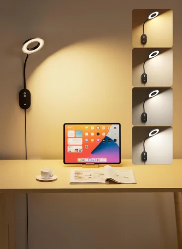 Vista 8 de deeloop Luz de lectura LED de montaje en pared para cama, lámpara de lectura con salida USB, 5 niveles de brillo, luces de libro de control táctil
