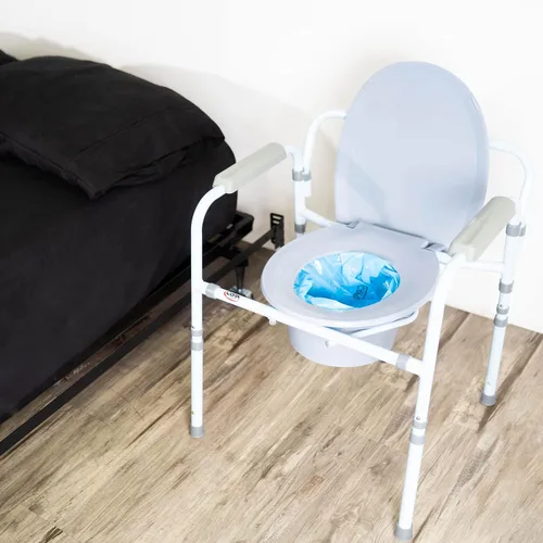 Vista 5 de Carex Health Brands Commode Liners: se adapta a la mayoría de los inodoros, con polvo absorbente, contiene 2 cuartos de líquido, desechables- 7