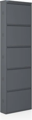 Vista 14 de CEHA Zapatero de metal de 3 niveles con tapa, organizador de almacenamiento de zapatos duradero para entrada, estante de zapatos que ahorra espacio