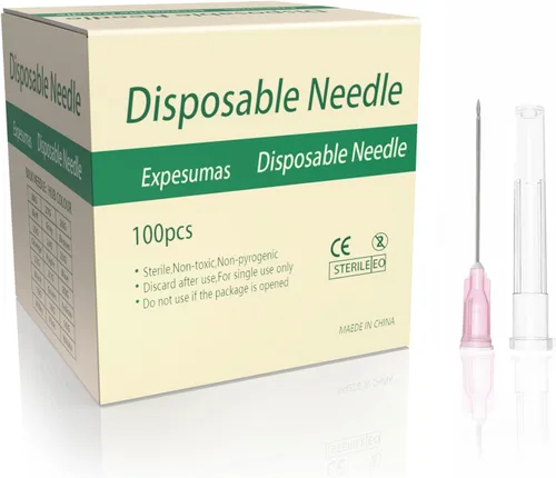 Vista 12 de Paquete de 100 unidades de aguja de inyección estéril desechable de 18 Ga, 1 pulgada, con tapa para accesorios de dispensación científica e