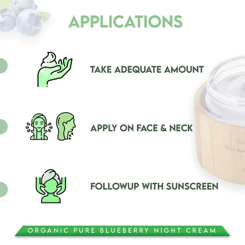 Vista 4 de Shira Shir Organic Blueberry Night Cream para pieles nutritivas, sin arrugas, radiante. Crema facial hidratante con fórmula antienvejecimiento que