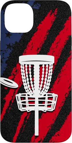 Vista 15 de iPhone 16 Disc golf american flag USA disc golfer dad Case