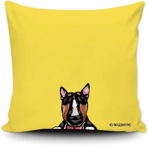 Vista 7 de Funda de almohada para perro, divertida funda de almohada para sofá, cama, decoración del hogar, 20 x 20 pulgadas Bull Terrier-1-10
