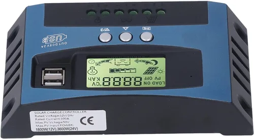 Vista 7 de Regulador solar, MPPT controlador solar fotovoltaico de seguimiento de carga de tubo MoS pantalla digital en tiempo real 12V 24V corto
