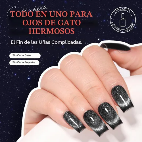 Vista 2 de Juego de gel de ojo de gato negro, no necesita base ni capa superior (1 barra magnética)