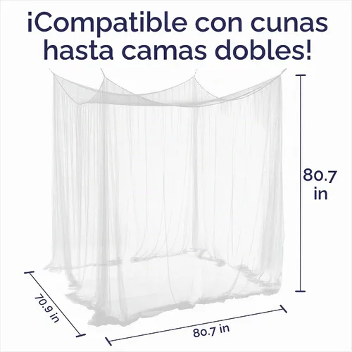 Vista 4 de EVEN NATURALS Lujo para dosel de cama, carpa grande, doble a Queen, refugio con malla para camping, paquete de 2..