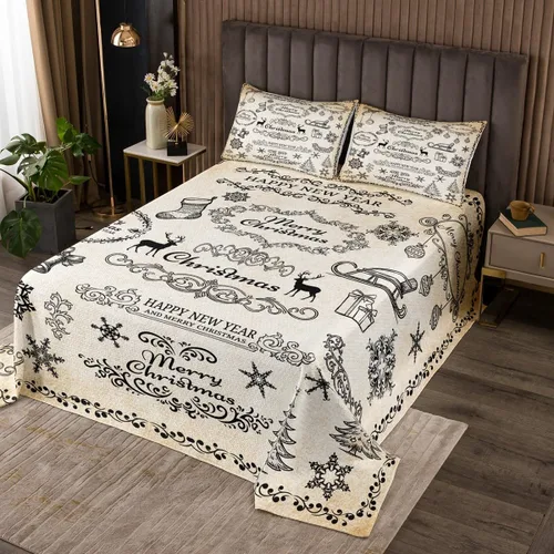 Vista 27 de Manfei Juego de colcha de Navidad para niños, tamaño individual, diseño de pinos de dibujos animados, decoración de habitación de niños y adultos