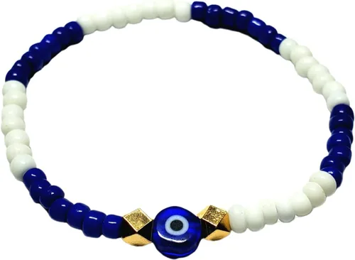Vista 46 de Hecho a mano contra el mal de ojo orishas joyería de protección Ilde elástico elástico ajustable con cuentas unisex amuleto pulsera conjunto