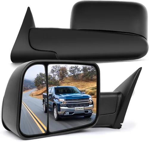 Vista 18 de SCITOO Espejos de remolque retrovisores izquierdos+derechos para Dodge 2009-2016 para Dodge para Ram 1500 2500 3500 con señal de giro calentada
