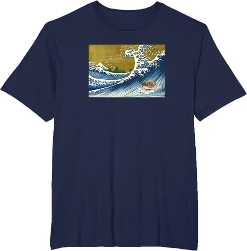 Vista 14 de Camiseta de surf japonés con diseño de erizo Azul Marino