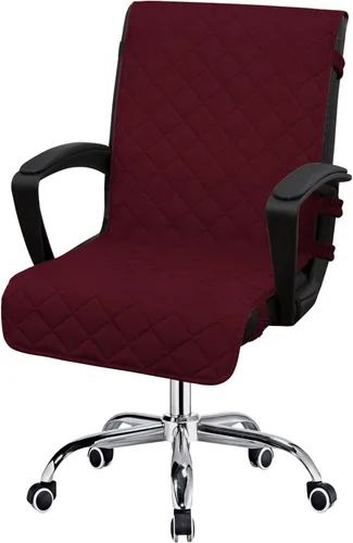 Vista 9 de Easy-Going Funda reversible para silla de oficina, resistente al agua, funda suave para silla de computadora de escritorio con hebilla