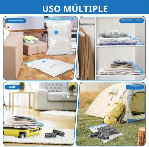 Vista 4 de 12 bolsas de almacenamiento de compresión jumbo, bolsas de almacenamiento al vacío, bolsas ahorradoras de espacio para edredones, mantas, ropa
