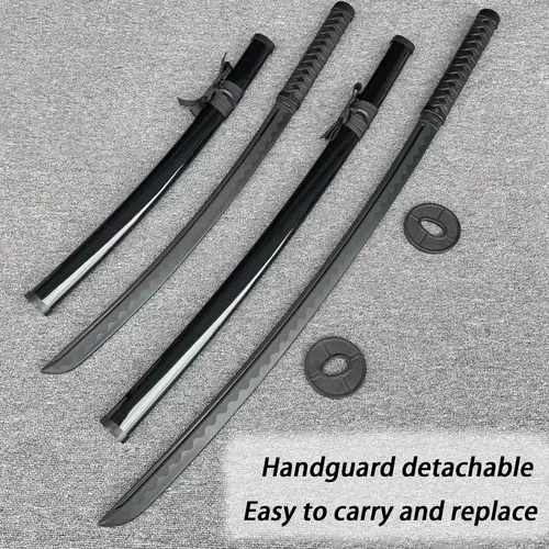 Vista 3 de Espada de entrenamiento de polipropileno para artes marciales, espada Katana de práctica con funda, para juegos de rol y actuaciones en escenario