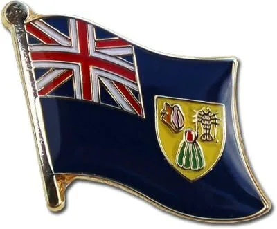Vista 2 de Turcas y Caicos - Pin de solapa nacional, Acero aleado