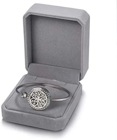 Vista 7 de Cupimatch Adjustable Tree of Life Essential Oil Diffuser Bracelet, Stainless Steel CZ Aromatherapy Locket Bangle 8 Color Pads Jewelry Set for Women