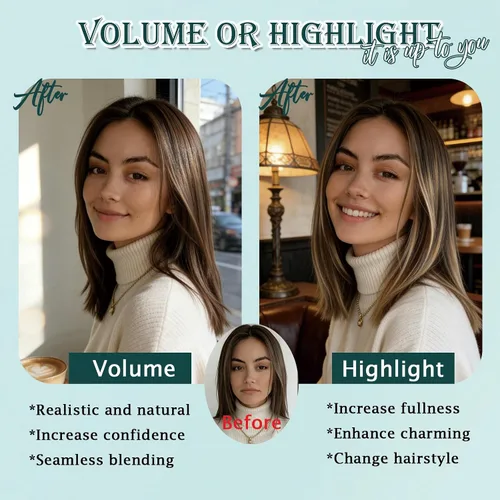 Vista 5 de 6 extensiones de cabello real con 6 clips, cabello ondulado de 10 pulgadas, color marrón oscuro