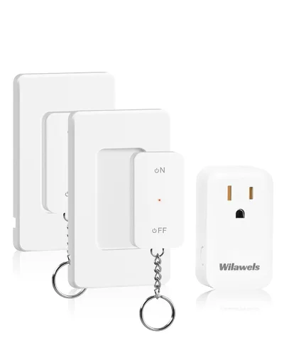 Vista 10 de Interruptor de encendido y apagado inalámbrico con control remoto, interruptor de luz remoto negro inalámbrico para lámpara, luz, ventilador