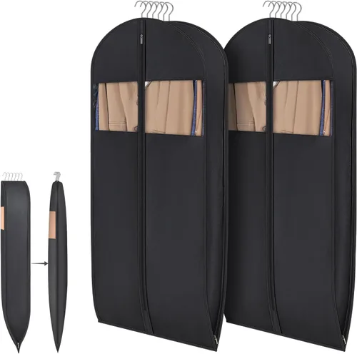 Vista 8 de Syeeiex Bolsa de compresión para colgar y ahorrar espacio, 54 pulgadas Beige