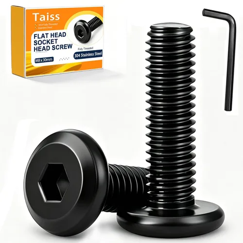 Vista 15 de Taiss 30 piezas 1/4-20 x 1 Tornillo de cabeza hexagonal con cabeza avellanada, pernos para muebles, tornillos para muebles de acero inoxidable 304