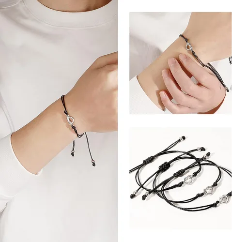 Vista 11 de Tiantian - Pulseras de la amistad para mujer, pulsera de mejor amiga con cuentas de piedra natural, elástico, dije de corazón de cristal curativo