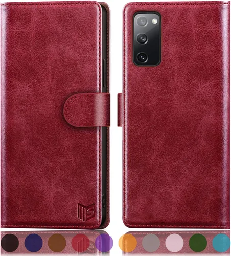 Vista 10 de SUANPOT Funda de piel tipo cartera para Samsung Galaxy S20 FE con bloqueo RFID, soporte para tarjetas de crédito, libro de folio con tapa de PU