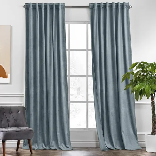 Vista 13 de KGORGE - Cortinas opacas de terciopelo beige de 84 pulgadas, 2 paneles para dormitorio