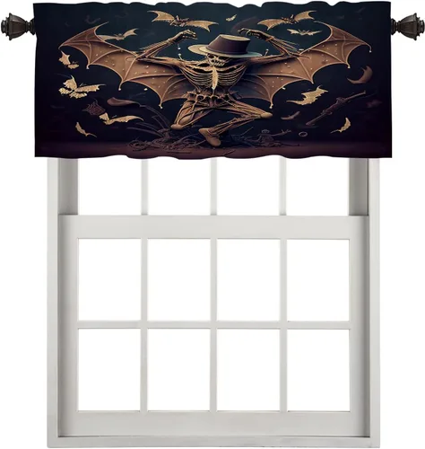 Vista 153 de Cortinas opacas de poliéster multicapa marrón con diseño de bosque natural, 2 unidades, 26 x 24 pulgadas