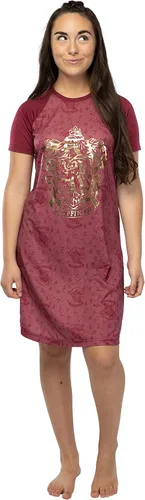 Vista 2 de Harry Potter - Camisón raglán Hogwart Houses con estampado de aluminio para jóvenes - Slytherin, Gryffindor, Hufflepuff, Ravenclaw