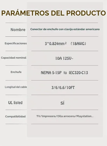 Vista 6 de Cable de alimentación de 6 pies compatible con olla instantánea, olla a presión eléctrica, olla arrocera, máquina de leche de soja, microondas