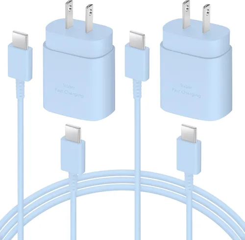 Vista 12 de AISNI Cargador USB C, paquete de 2 cargadores tipo C de 25 W, carga rápida con cable de carga USBC de 6 pies, carga de teléfono Android para Galaxy