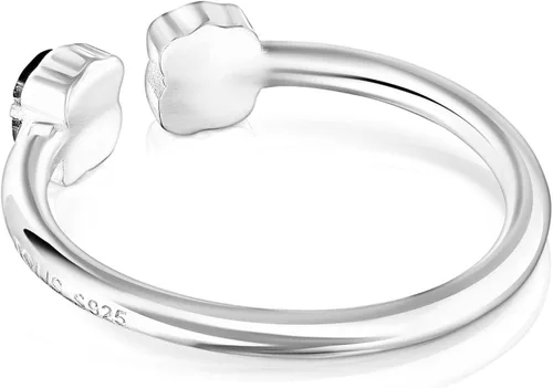 Vista 3 de Anillo abierto Mini Onix en Plata con Onyx