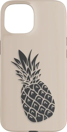 Vista 6 de Black Dark grey Pineapple on Tan beige for Pineapple lovers Case for iPhone 16