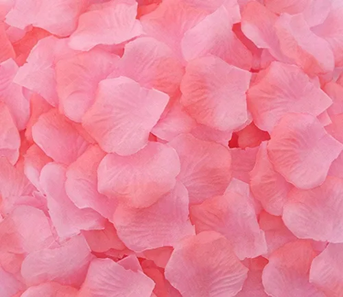 Vista 8 de ocharzy 1000 pétalos de rosa artificiales de seda para decoración de boda, noche romántica, día de San Valentín, fiestas, eventos Gradiente B Rosa